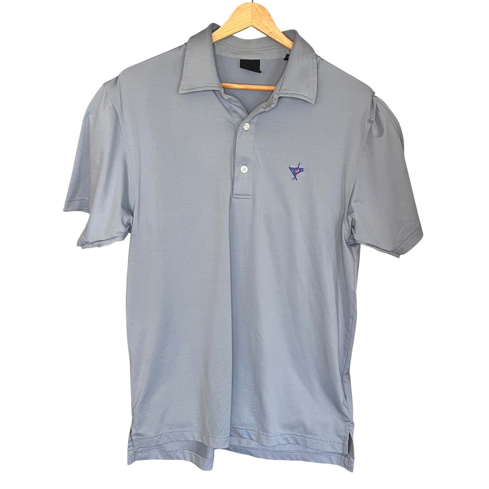 Dunning Golf Mens Small Blue Performance Short Sleeve Polo Shirt RN 128492